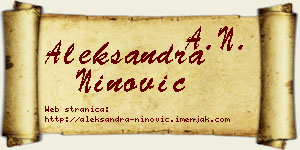 Aleksandra Ninović vizit kartica